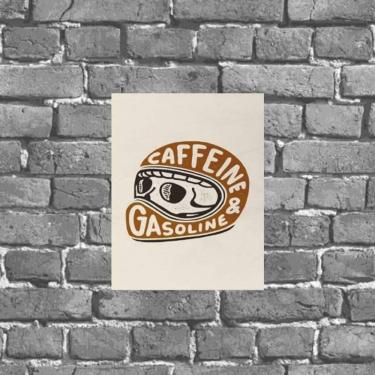 Imagem de Placa Parede Capacete Gasolina E Cafeína 18X27Cm
