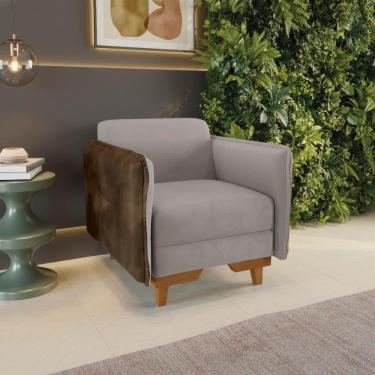 Imagem de Poltrona Belinda Kappesberg Veludo Cinza