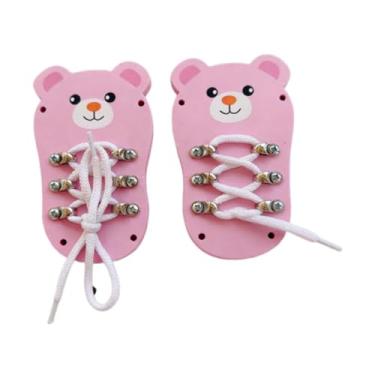 Imagem de Almencla Brinquedo de amarrar cadarços, tabuleiro de atividades para praticar amarrar sapatos para meninos e meninas.