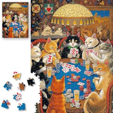Imagem de ROSE RAIN Premium 500 Pieces Jigsaw Puzzles for Adults with Letters on Back Dust-Free Thick HD Board Colorful Vintage Whimsical Cat Animal Art Card Game Scene Relaxation Family Game Night Fun Gift