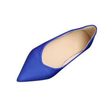 Imagem de Sandálias rasteiras femininas versáteis casuais de salto baixo plus size com sola macia para primavera verão profissional, Azul royal, 39