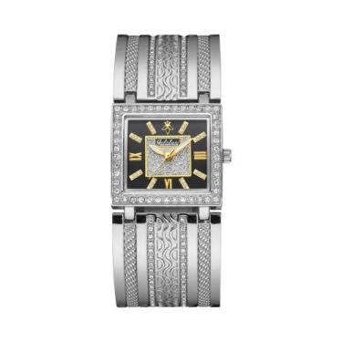 Imagem de Relógio De Quartzo Feminino Com Pulseira De Strass E Bracelete Esculpi