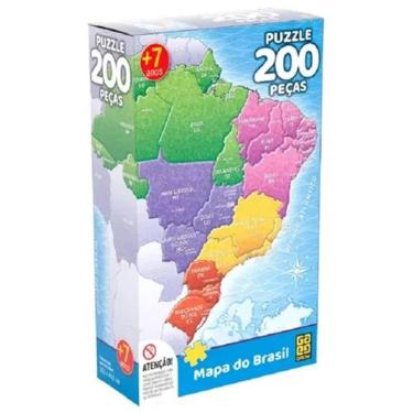 Imagem de Quebra Cabeça Mapa do Brasil 200 Peças - Grow 3936