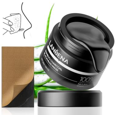 Imagem de LANBENA Máscara removedor de cravos de carvão de bambu, tiras de poros 3.0 para rosto e nariz, limpeza profunda com desentupimento instantâneo dos poros, design ecológico