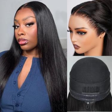 Imagem de Perucas de cabelo humano com cordão liso de 66 cm, 33 x 15 cm, densidade 180, pré-cortadas, pré-cortadas, HD, cabelo humano, 33 x 15 cm, perucas de cabelo humano para mulheres, sem cola