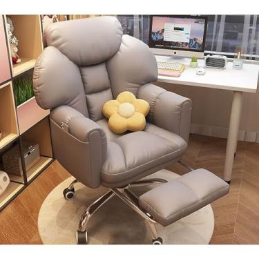 Imagem de Cadeira de jogos com apoio para os pés e suporte lombar – Cadeira ergonômica de escritório com encosto alto para trabalho ou casa – Cadeira de jogador ajustável