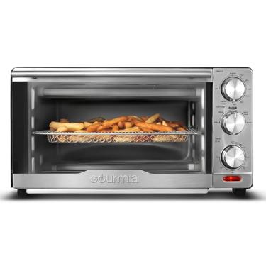 Imagem de Gourmia GTF7350 6 em 1 multifunções, forno de fritadeira a ar de aço inoxidável - 6 funções de cozimento - cesta de fritura, rack de forno, assadeira e bandeja de migalhas, incluído + livro de