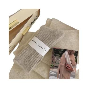 Imagem de Meias De Lã De Cashmere Para Mulheres, Grossas E Quentes, Em Cores Sól
