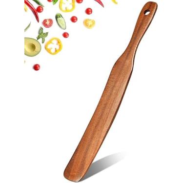 Imagem de Spurtle skinny para iniciantes de massa fermentada, chegando ao fundo dos frascos, batedor de massa, mistura, jorros de madeira para mexer, utensílios de cozinha para panelas antiaderentes, ferramenta