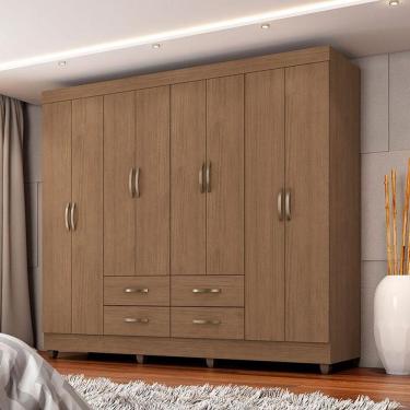 Imagem de Guarda Roupa Casal Ambiente Porto 8 Portas Carvalho Oak - Móveis Leão