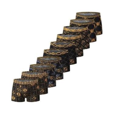 Imagem de Cuecas Boxer Confortáveis Estampadas Para Homens plus Size, Pacote Com