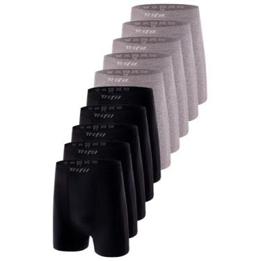 Imagem de Kit com 10 Cuecas Boxer Trifil 4411 Plus Size Colorido, Preto, GG1