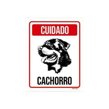 Imagem de Kit 10 Placas Cuidado Cachorro Rottweiler 3