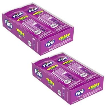 Imagem de Kit 2 Pack Bala Fini Gelatina Tubes Uva Acido 12 Unidade 15G