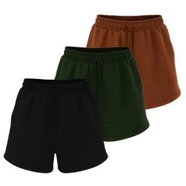 Imagem de Kit 3 Bermudas de Moletinho Masculinas Leves para Conforto Diário-Masculino