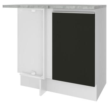 Imagem de Balcão de Canto Glamy 1 Porta Branco e Preto Madesa