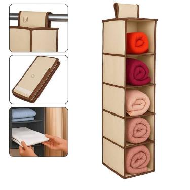 Imagem de Sapateira Vertical Organizadora Com 5 Divisórias Para Guarda Roupa Closet E Armário