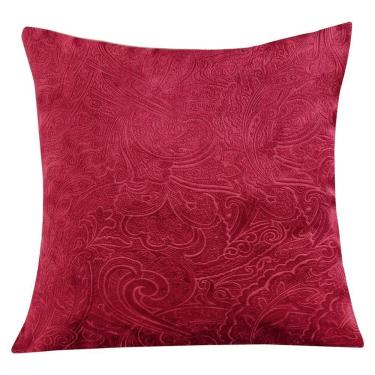 Imagem de Almofada Decorativa Ellen Veludo Jacquard Com Refil 100% Poliéster - Vinho