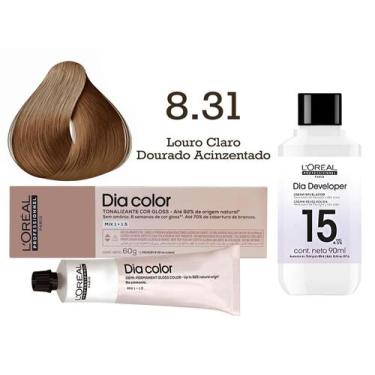 Imagem de Tonalizante Dia Color 8.31 Louro Claro Dourado Acinzentado + Emulsão R