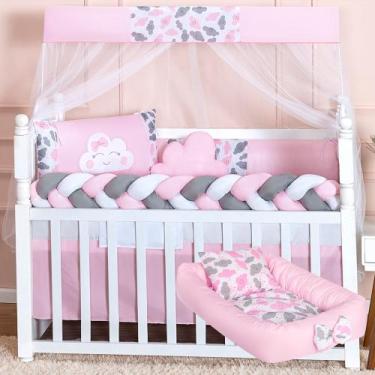 Imagem de Kit Berço 15 Peças Slim com Ninho Rolinho Completo Americano 1,30 x 0,