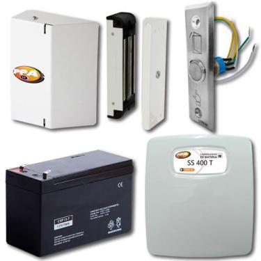 Imagem de Fechadura 200Kg Para Porta Abre Por Botoeira Inox Funciona Sem Energia