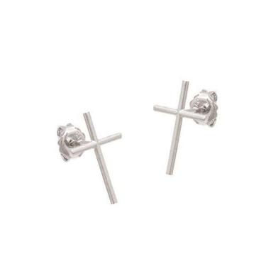 Imagem de Brinco Prata CRUZ 0.8g 1cm x 0.7cm com Embalagem