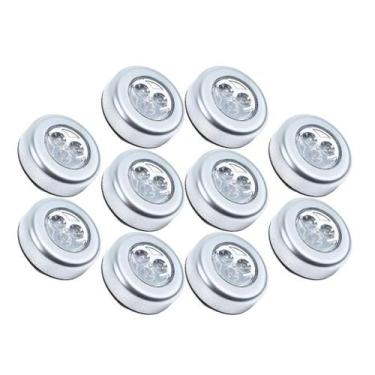 Imagem de Kit 10 Lâmpadas Luminárias Adesivo Colante Toque Sem Fio Led - Kadê