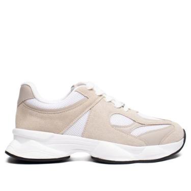 Imagem de Tênis Feminino Vizzano Nylon Chunky Bege/Branco, Bege, Branco, 36