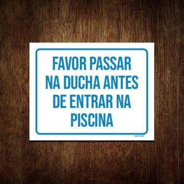 Imagem de Kit 10 Placas Favor Passar Ducha Antes Entrar Piscina