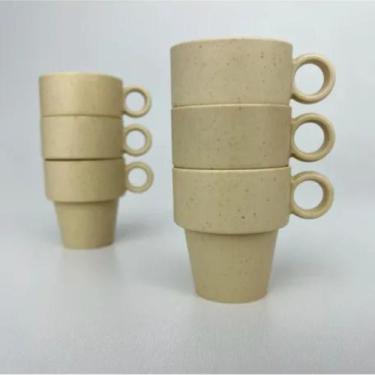 Imagem de Xicara Cafe Empilhavel Bambu e PP Lines Bege 120Ml 2955 Lyor