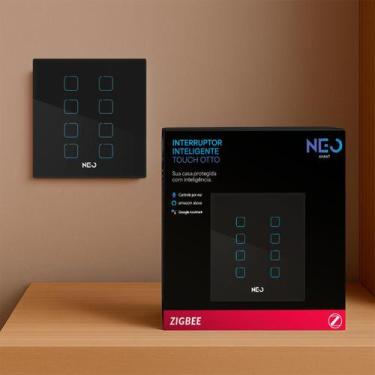 Imagem de Interruptor Inteligente Smart Zigbee Alexa google 8 Botões 4x4 Bivolt 