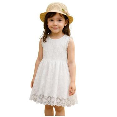 Imagem de Vestido Infantil Ano Novo Branco Renda Princesa Menina Festa - - anjo 
