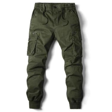 Imagem de Calças Cargo Militares Em Caqui E Preto Para Homens, Casuais, Táticas,