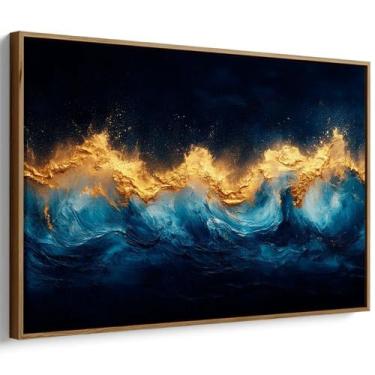 Imagem de Quadro Mar das Ondas de Ouro - Mioquadros, 120x80 cm, Tabaco