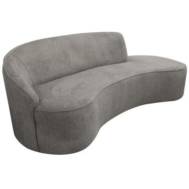 Imagem de Sofá Curvo 04 Lugares 230cm Eron Braço Direito Poliéster Cinza Claro - Nexta Casa