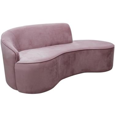 Imagem de Sofá Curvo 02 Lugares 150cm Eron Braço Direito Veludo Rosê - Nexta Casa