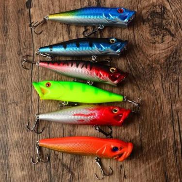 Imagem de 6 Iscas Artificiais Flutuantes De Superfície Para Pesca Em Água Salgad