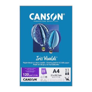 Imagem de Papel Canson A4 Iris Vivaldi 120g 25Fls - Escolha a cor, Azul Mar