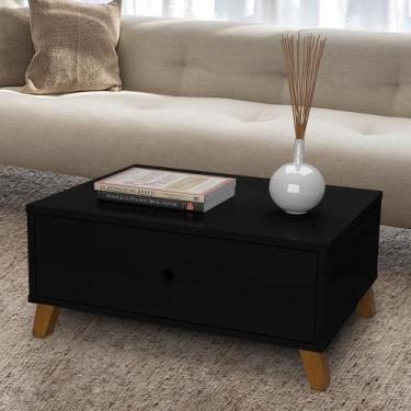 Imagem de Mesa de centro 1 gaveta moderna camboja preto - Casa Moderna Movelaria