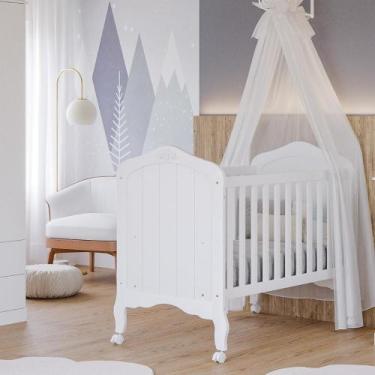 Imagem de Berço Americano Mini Cama 2 em 1 Provençal 100% MDF - Faura, BRANCO