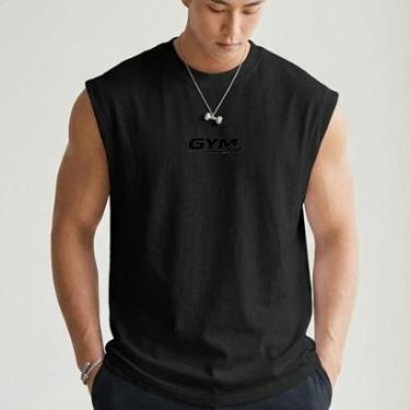 Imagem de Regata Oversized Cavada Over Regata Masculina GYM 100 Algodão Estilo Machão Academia-Unissex