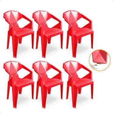 Imagem de Kit 6 Cadeiras Diamond Plásticas Resistentes 182kg Design Moderno Uso 