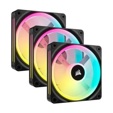 Imagem de Kit com  3 Ventoinhas Corsair iCUE LINK QX120, 120mm, RGB, Preto - CO-9051002-WW-Unissex