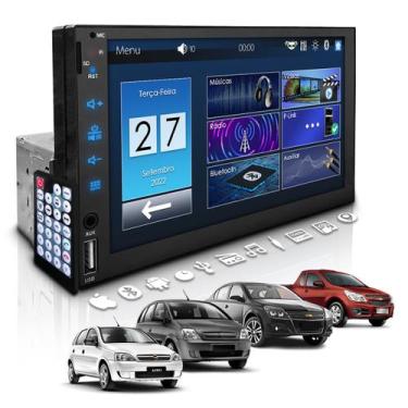 Imagem de Central Multimídia Universal 1 Din Mp5 Bt Espelha Dvd Chevrolet Corsa 