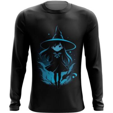 Imagem de Camiseta Manga Longa Bruxa Halloween Azul Festa 8 - Kasubeck Store®, B