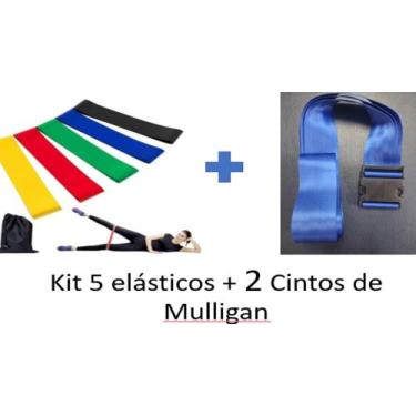 Imagem de Kit com 2 Cintos de Mulligan + kit 5 Elásticos Exercício Fisioterapia 