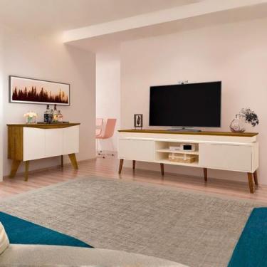 Imagem de Conjunto Sala de Estar Buffet Oásis e Rack Lumina - Artely