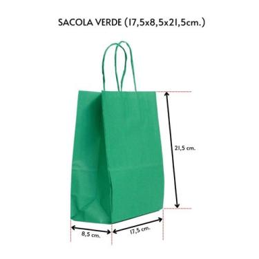 Imagem de Sacola para presente kraft verde 17,5x8,0x21,5 c/ 10 un. - TAMAROZZI E