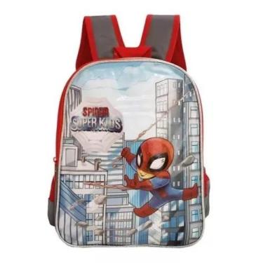 Imagem de Mochila Meninos Infantil Costas Spider Aranha 2 Zipers - yepp