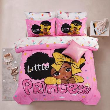 Imagem de Jogo de Cama A Nice Night Queen 6 Peças Princesa Rosa